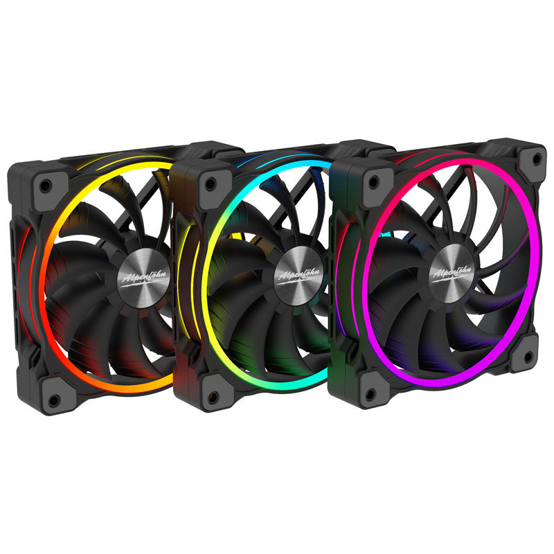 Alpenfohn 120mm Wing Boost 3 ARGB High Speed PWM Fan, Triple - Black