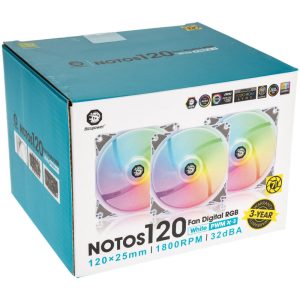 BitsPower Notos RGB PWM fan, 120mm - white, pack of 3