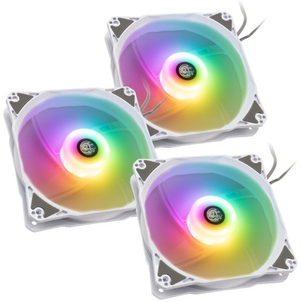 BitsPower Notos RGB PWM fan, 120mm – white, pack of 3