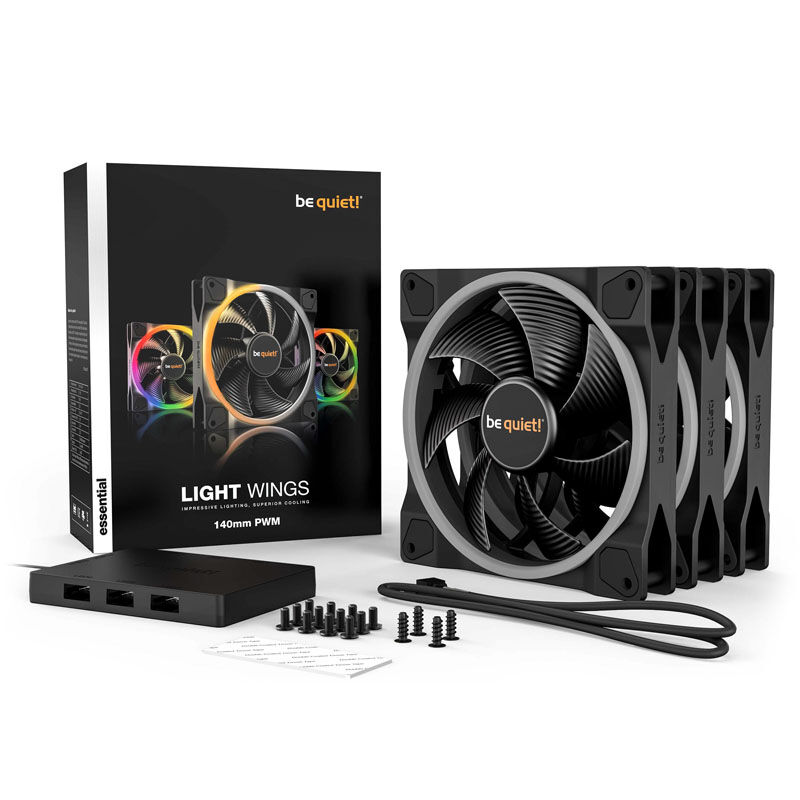 be quiet! Light Wings ARGB PWM Fan, Triple Pack - 140mm black : image 6