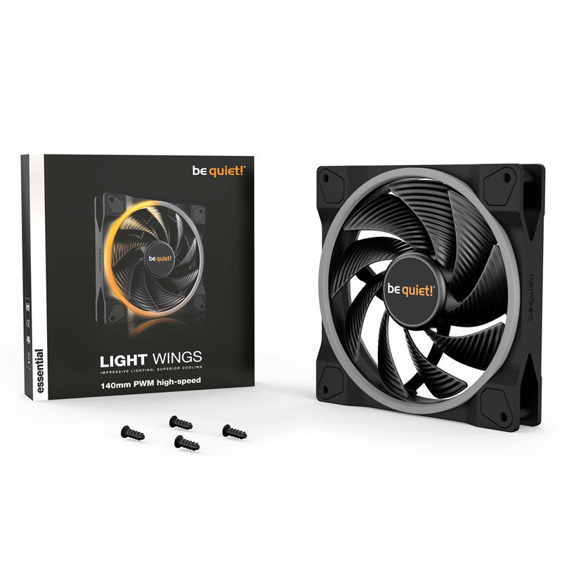 be quiet! Light Wings ARGB PWM Fan - 140mm black, High Speed