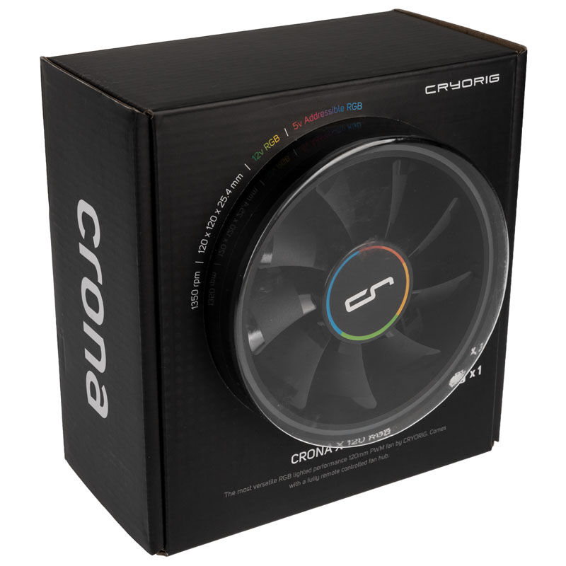 Cryorous Crona S PWM fan, ARGB, 3-pack - 120mm, black