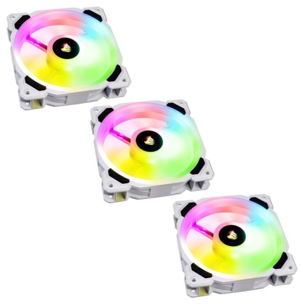Corsair LL120 RGB Dual Light Loop PWM Fan, Triple Pack incl. Controller – 120mm white
