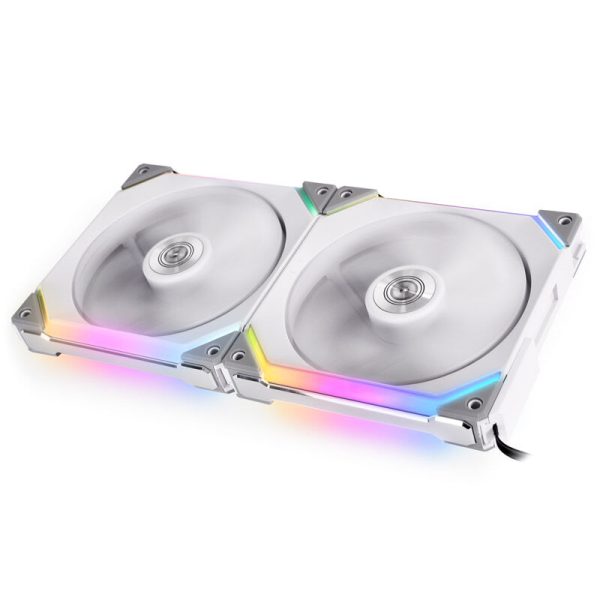 lian li UNI FAN SL140 RGB PWM Fan, Pack of 2 incl. Controller – 140mm, white