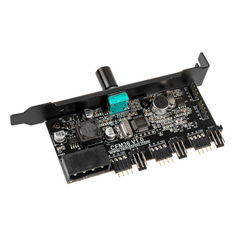 Lamptron CFM36 Fan and RGB LED Controller for PCI Slot - Black