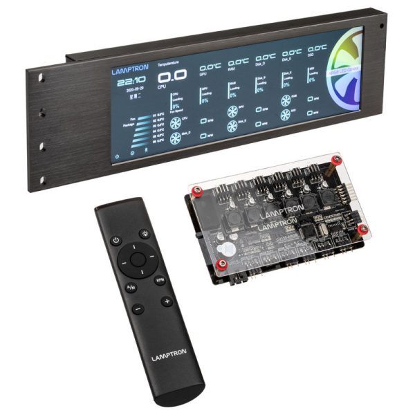 Lamptron CU135 fan control + RGB controller with display, ARGB – black