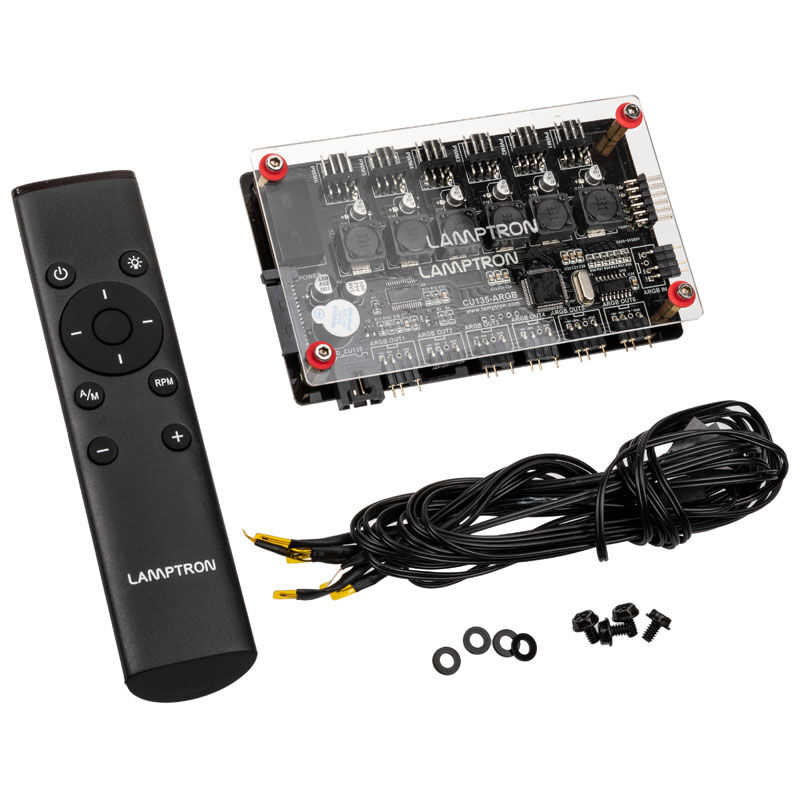 Lamptron CU135 fan control + RGB controller with display, ARGB - black