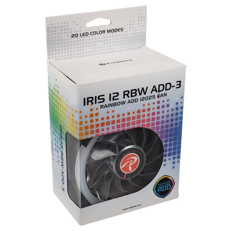 RAIJINTEK Iris 12 Rainbow A-RGB LED fan, set of 3 including controller - 120mm