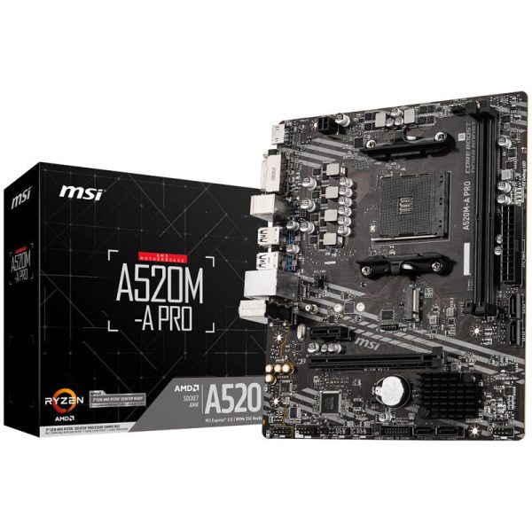 MSI A520M-A Pro, AMD A520 Mainboard – Socket AM4