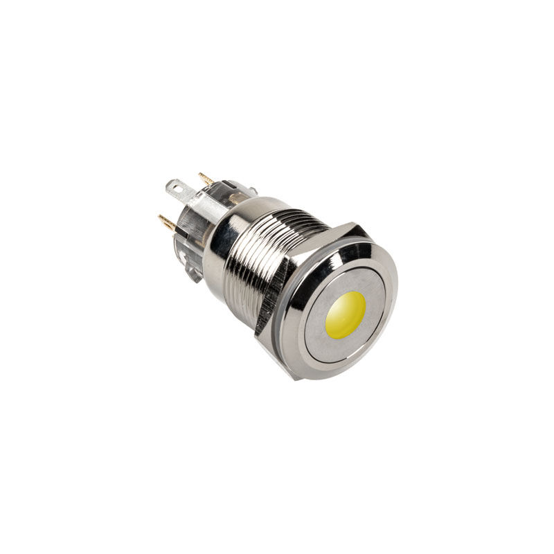 DimasTech Vandalism switch / push button 19mm, Silverline Dot - RGB