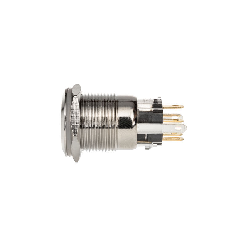 DimasTech Vandalism switch / push button 19mm, Silverline Dot - RGB