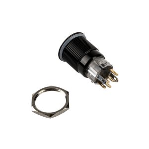 DimasTech Vandalism switch / push button 19mm, Blackline Dot - RGB