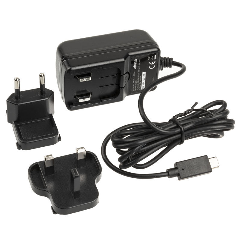 Akasa 15 watt USB Type C power supply compatible with Raspberry Pi 4, black : image 1