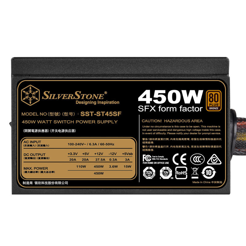 Silverstone SST-ST45SF V3.0 80 Plus Bronze SFX Power Supply - 450 Watts : image 2