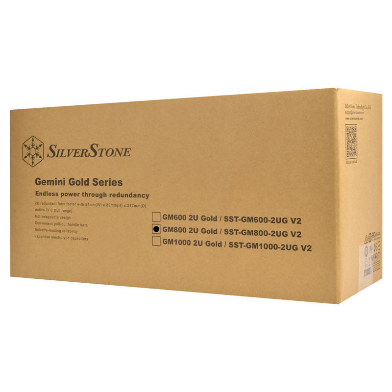 Silverstone SST-GM800-2UG V2 Redundant 2U Power Supply - 800 watts