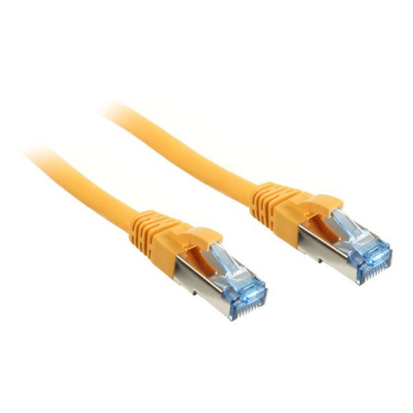InLine patch cable Cat.6A, S / FTP (PiMf), 500MHz, yellow, 1m