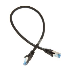 InLine patch cable Cat.6A, S / FTP (PiMf), 500MHz, Black, 0.5m