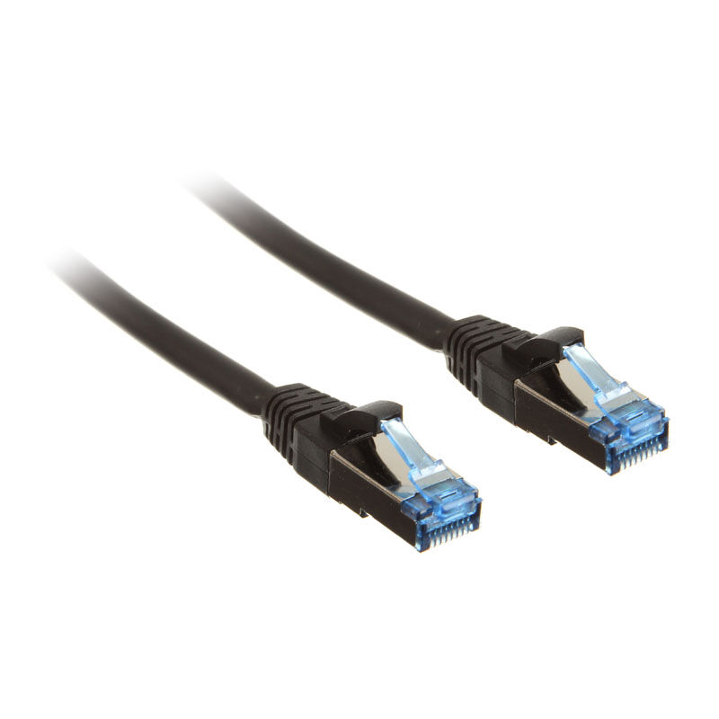 InLine patch cable Cat.6A, S / FTP (PiMf), 500MHz, Black, 0.5m