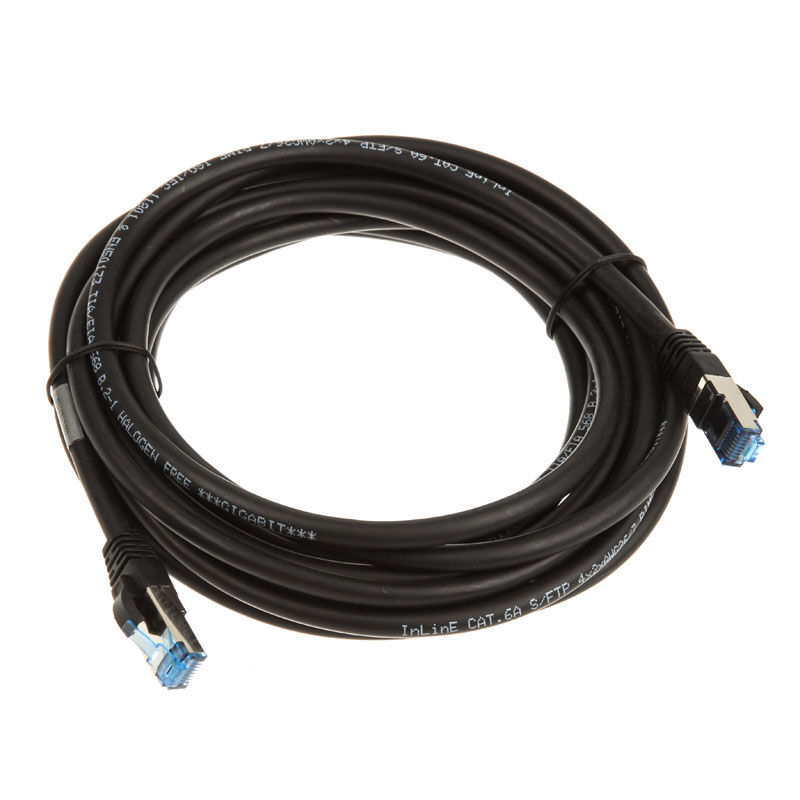 InLine Patch Cable Cat.6A, S/FTP (PiMf), 500MHz, black, 5m