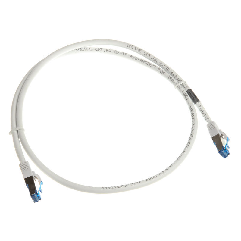 InLine Patch Cable Cat.6A, S/FTP (PiMf), 500MHz, white, 1m