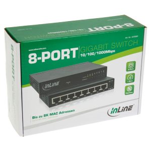 InLine Gigabit Network Switch 8-Port, 1GBit / s, Desktop, fanless