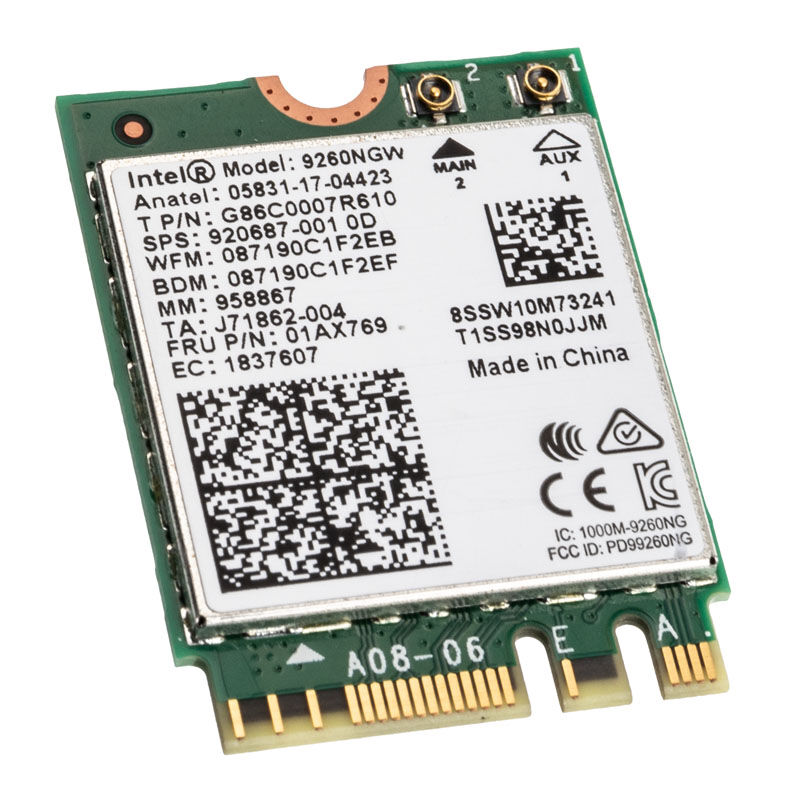 Intel Dual Band Wireless AC 9260, WiFi + Bluetooth 5.0 Adapter - M.2 / A-E-key