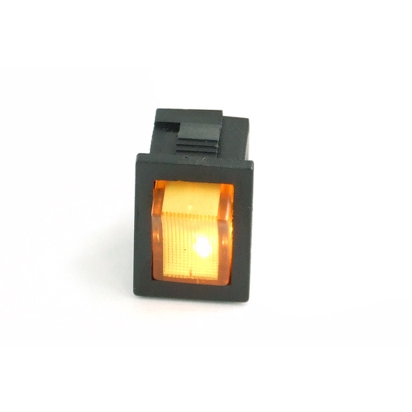 Phobya Rectangular toggle switch – yellow lighting – unipolar ON/OFF black (3-Pin)