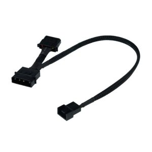 Phobya adaptor 4Pin Molex (12V) to 4Pin PWM 30cm - black