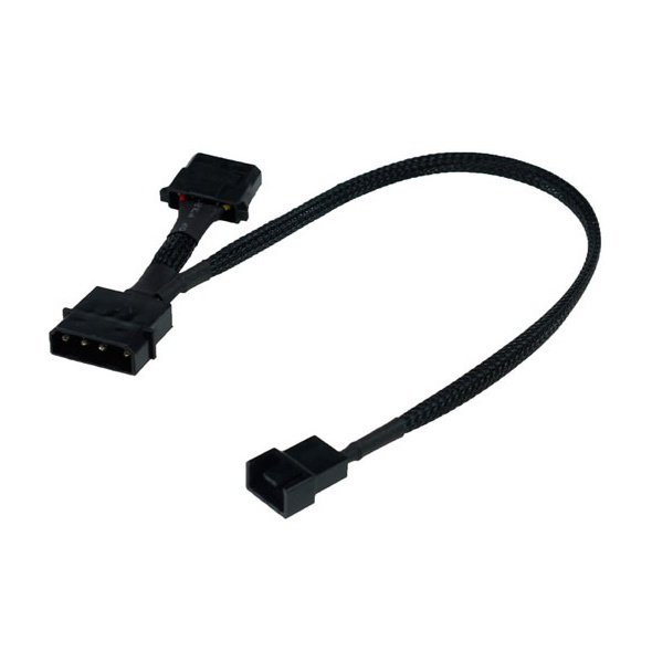 Phobya adaptor 4Pin Molex (12V) to 4Pin PWM 30cm – black