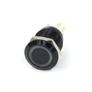 Phobya push-button vandalism-proof / bell push 19mm Aluminum black, red ring lighting 6pin : image 3