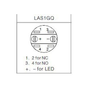 Push-Button 19mm Stainless Steel, Green Lighting, With Screw-On Contact 6pin
