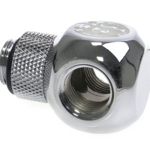 Bitspower T-Adapter 1/4 to 2 x Female 1/4 inch - Rotating, Shiny Silver