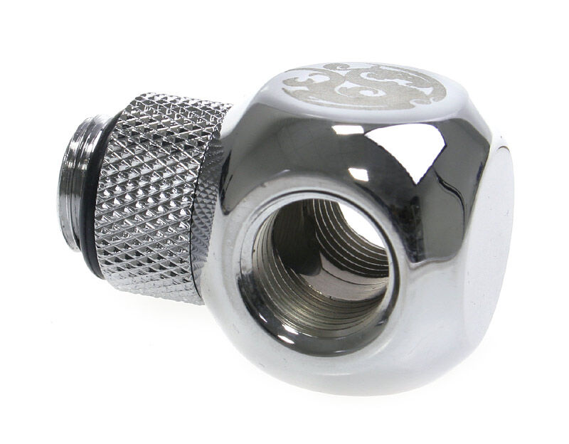 Bitspower T-Adapter 1/4 to 2 x Female 1/4 inch - Rotating, Shiny Silver