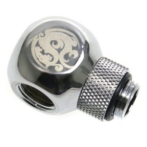Bitspower T-Adapter 1/4 to 2 x Female 1/4 inch - Rotating, Shiny Silver
