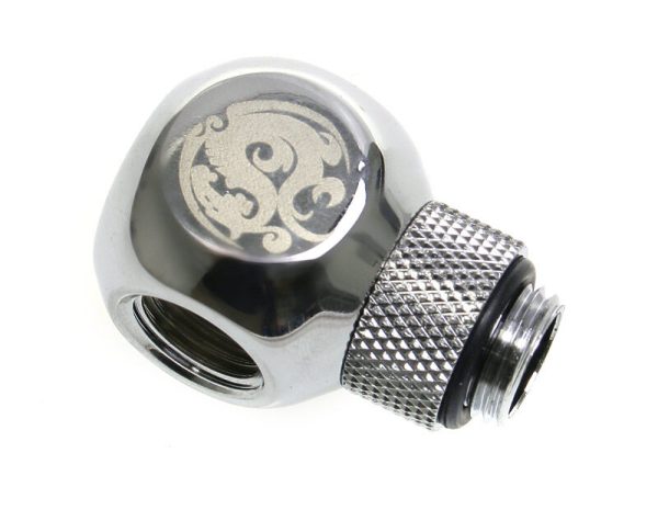 Bitspower T-Adapter 1/4 to 2 x Female 1/4 inch – Rotating, Shiny Silver