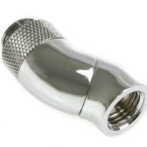 Bitspower Angle 1/4 to Female 1/4 inch 2x Rotating - Shiny Silver