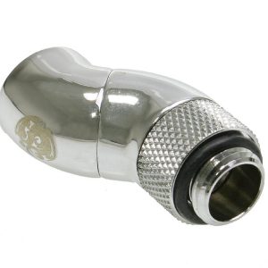Bitspower Angle 1/4 to Female 1/4 inch 2x Rotating - Shiny Silver