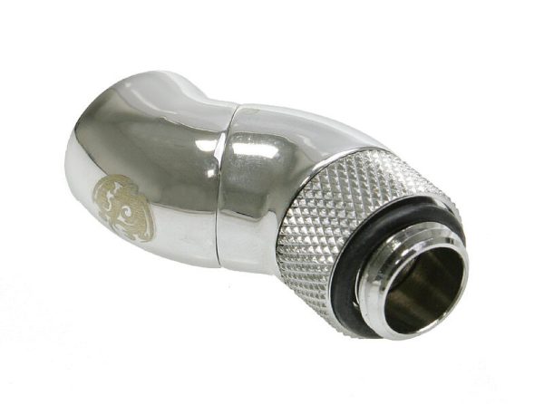 Bitspower Angle 1/4 to Female 1/4 inch 2x Rotating – Shiny Silver