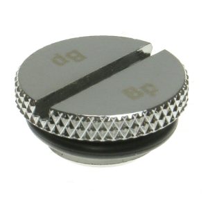 Bitspower Plug 1/4 inch - Flat, Shiny Silver