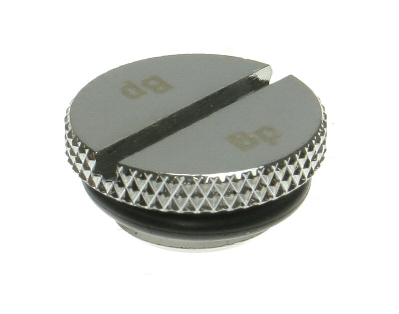 Bitspower Plug 1/4 inch - Flat, Shiny Silver