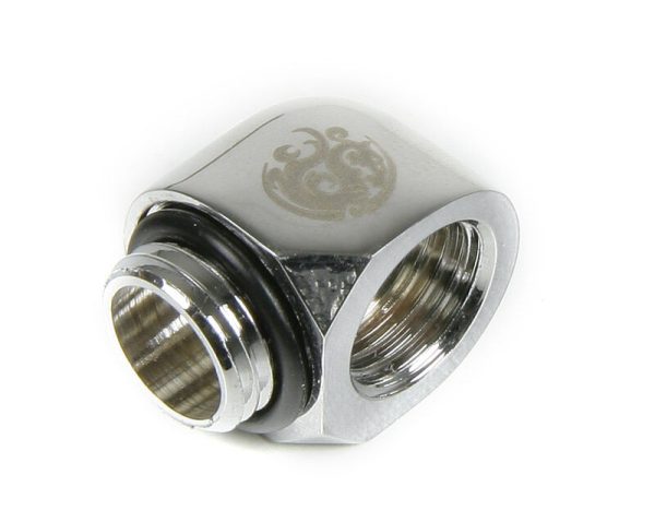 Bitspower Angle 1/4 inch to Female 1/4 inch – Shiny Silver