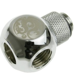 Bitspower TII Adapter 1/4 to 3 x Female 1/4 inch - Rotating, Shiny Silver