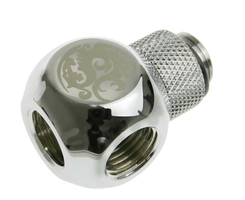 Bitspower TII Adapter 1/4 to 3 x Female 1/4 inch - Rotating, Shiny Silver