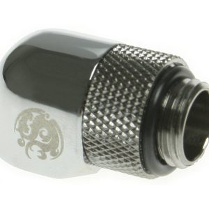 Bitspower Angle 1/4 inch to Female 1/4 inch - Rotating, Shiny Silver