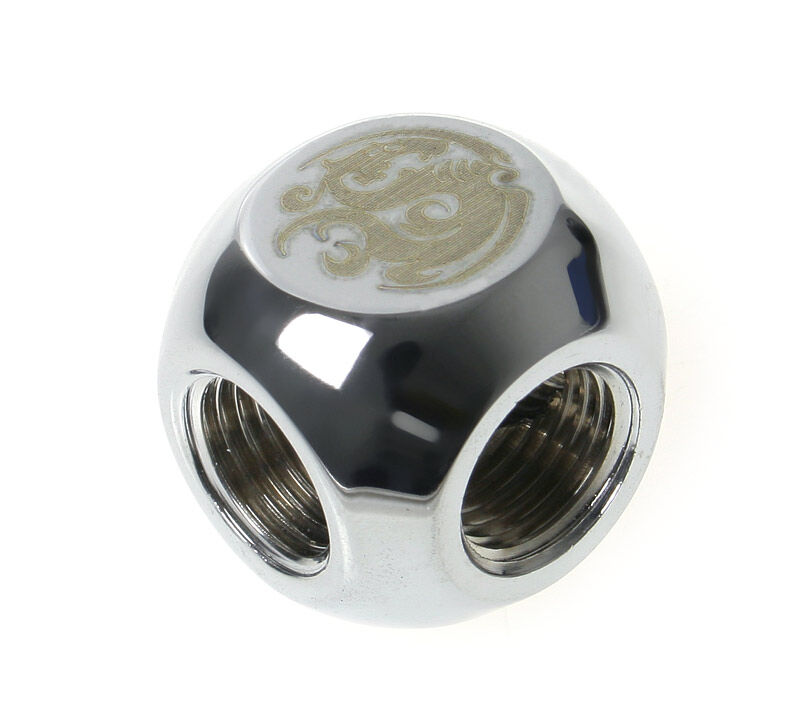 Bitspower T-Adapter 3x Female 1/4 inch - Shiny Silver