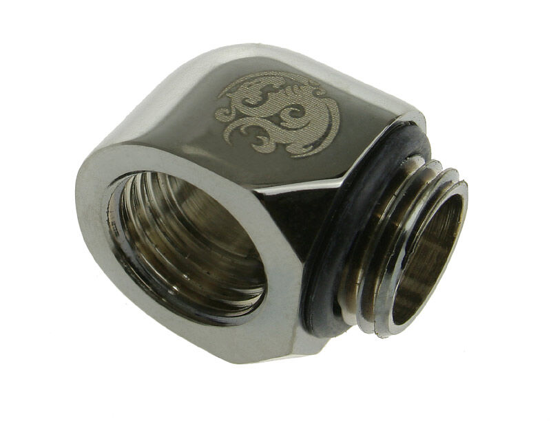 Bitspower Angle 1/4 inch to Female 1/4 inch - Shiny Black : image 1
