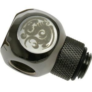 Bitspower Q-Connector 1/4 to 3 x Female 1/4 inch - Rotating, Shiny Black : image 1