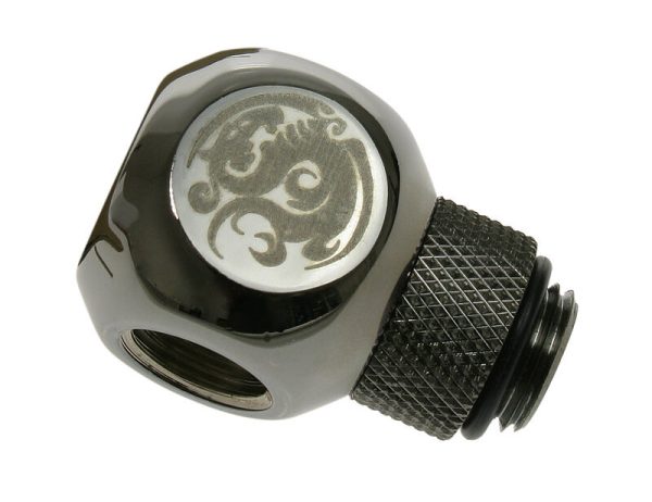 Bitspower Q-Connector 1/4 to 3 x Female 1/4 inch – Rotating, Shiny Black