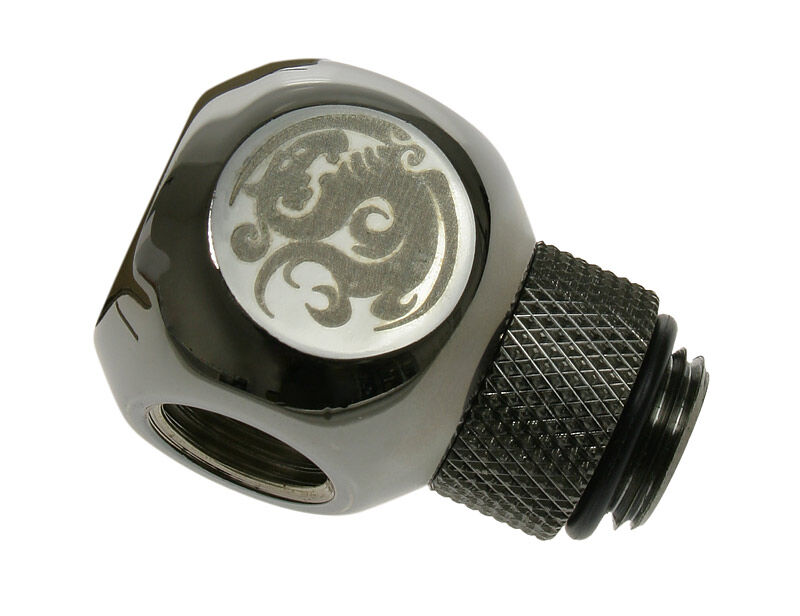 Bitspower Q-Connector 1/4 to 3 x Female 1/4 inch - Rotating, Shiny Black : image 1