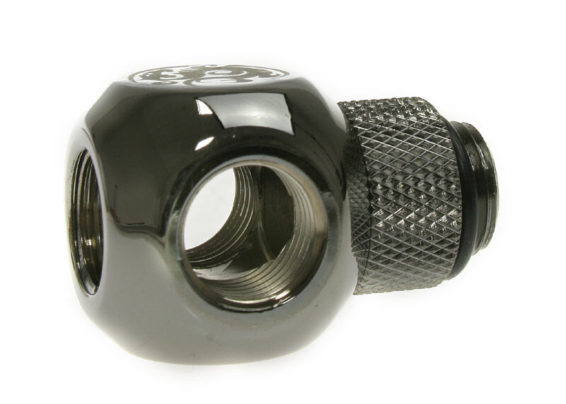 Bitspower Q-Connector 1/4 to 3 x Female 1/4 inch - Rotating, Shiny Black : image 2
